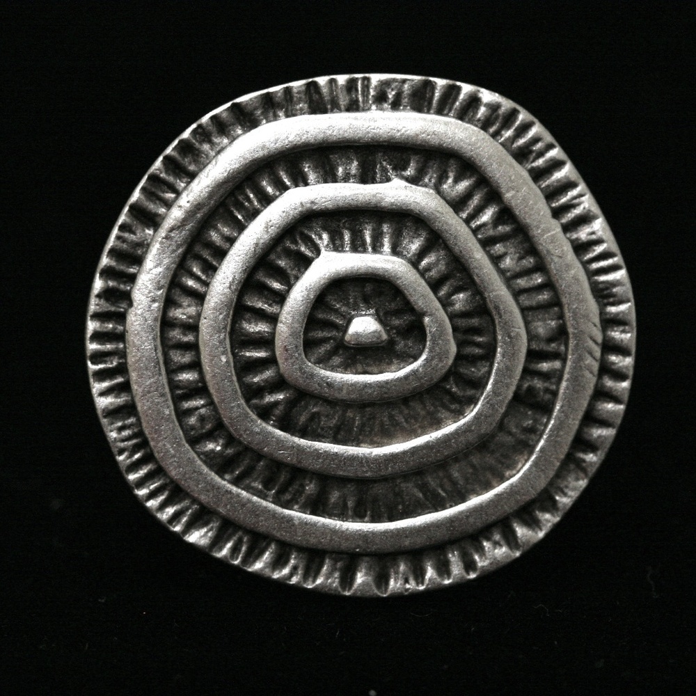 Modern Silver Hammered Swirl Ring NWT